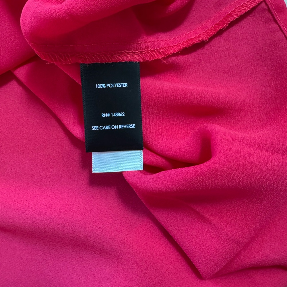 Torrid Harper Georgette Lace Up 3/4 Sleeve Virtual Pink Blouse Size 1X NWT - Picture 9 of 10